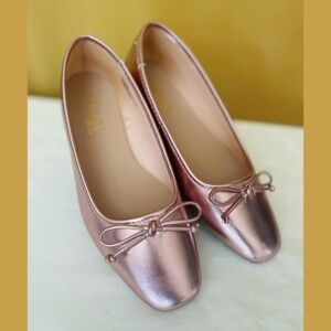 Rouge Pink Rose Gold Metallic Ballet Flats - 7.5 - 7 1/2